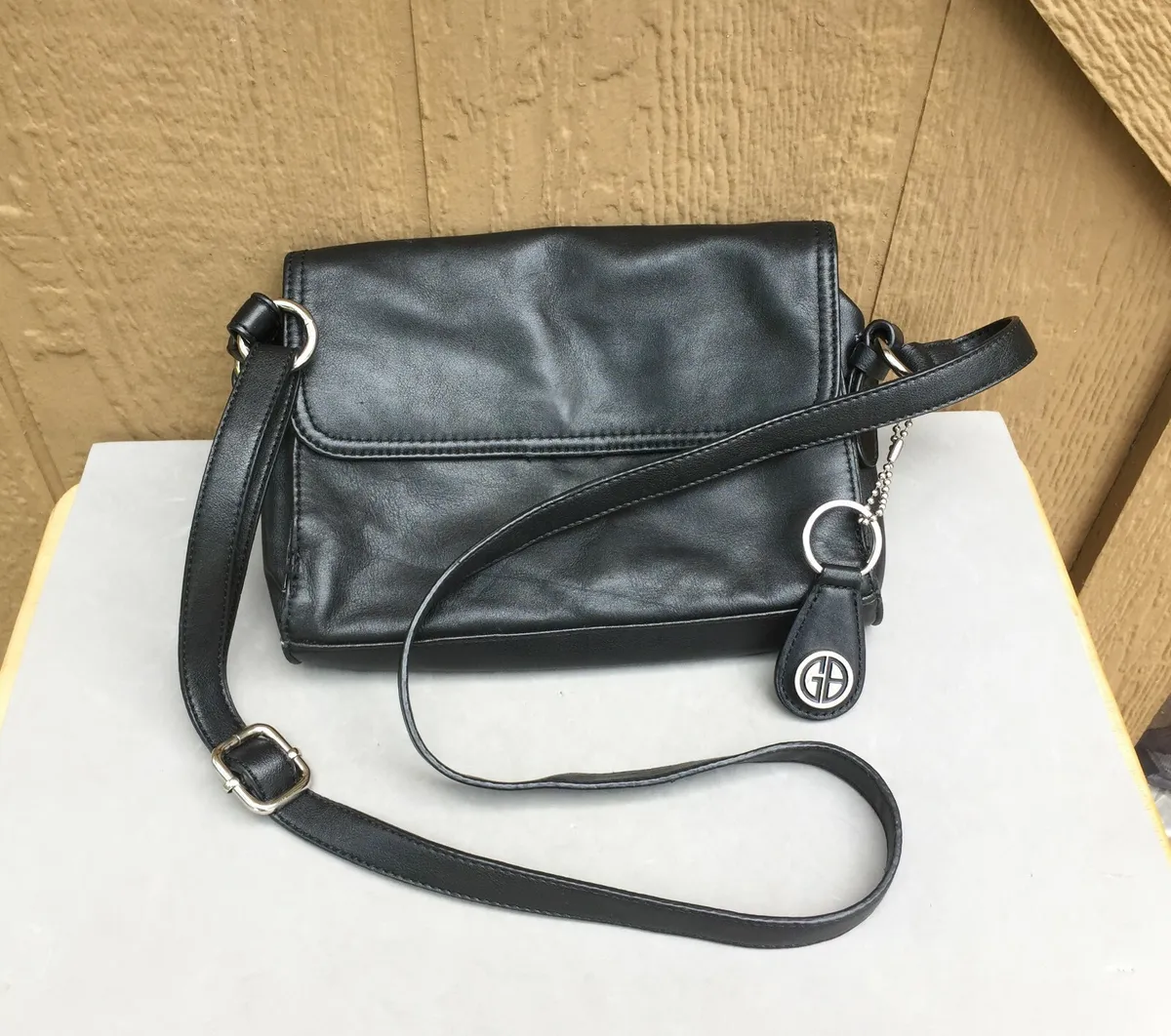 Giani Bernini Black Leather Crossbody Handbag Purse for sale online | eBay