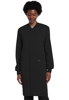 Cherokee 40'' Snap Front Lab Coat CK402A BLK Black Free Shipping