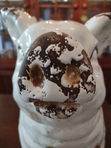 14.5 " Tall Ceramic Flying Pig W Wings Cream Farmhouse Country Angel Rustic. ML - Picture 4 of 9