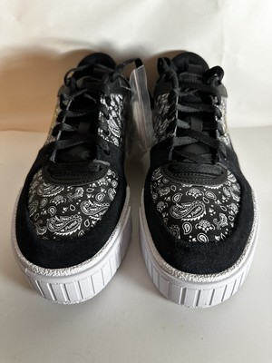 NIB Women s Puma Cali Sport Trainers In Black & Paisley Print Size 11 Athletic