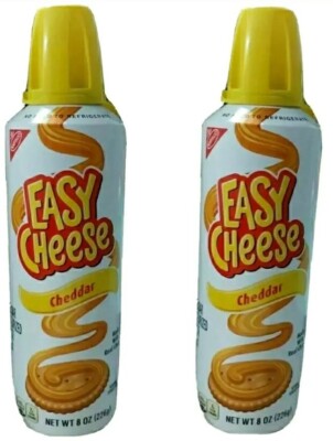 NABISCO EASY CHEESE CHEDDAR SPREADABLE NO NEED TO REFRIGERATE 2 PKS 