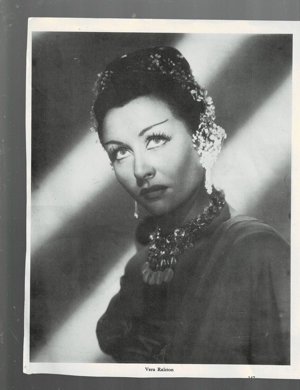 SUPER RARE!! 8X10 1940s ORIG MAGAZINE PHOTOS VERA RALSTON ON BOTH SIDES