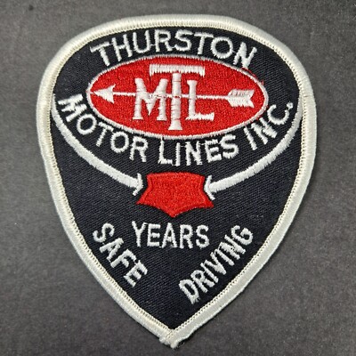 Thurston Motor Lines TML Safe Driving Driver Uniform Patch Blank | eBay