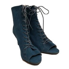 Ankle Boots Stilettos Womens Pointed Toe High Heels Lace Up Zip Shoes Clubwear