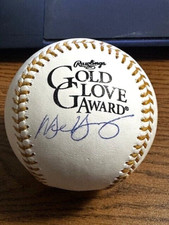 MICHAEL YOUNG SIGNED AUTOGRAPHED GOLD GLOVE BASEBALL!  Rangers!