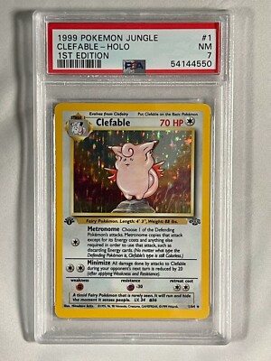 1999 Pokémon Jungle - Clefable Holo 1st Edition #1 - PSA NM (NEAR