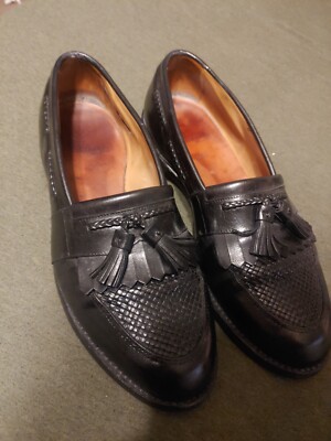 Allen Edmonds Slip On Leather Loafer Tassel Woven Size‎ 9.5 ALLEN EDMONDS Cody 1849 Woven Brown Leather Kiltie Tassel  main image 2