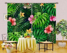 3D Green Leaves Petals ZHUA848 Photo Curtain Window Blockout Fabric Amy 2023