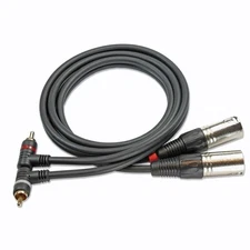 6 ft dual RCA right angle Male Stereo Plug to 2 XLR Male Y Splitter audio Cable