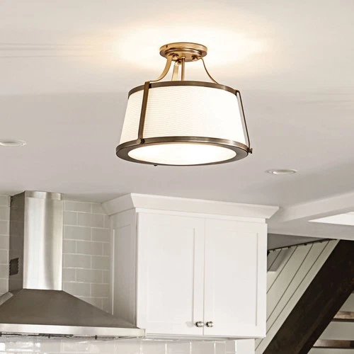 Hinkley Lighting 3521 Charlotte 1 Light 16"W Semi-Flush Ceiling - Nickel - Picture 4 of 8