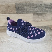 Skechers Ultra Flex 3.0 Kids Shoes Sz 2.5 Navy Multicolor Bow Front Sneakers