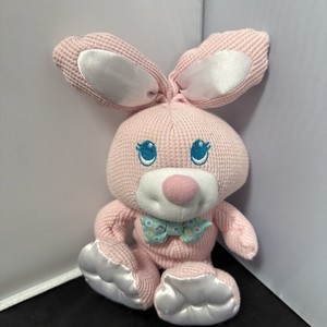 Vintage Fisher Price Cozies Pink Bunny Rabbit Plush Waffle Thermal Weave 1994