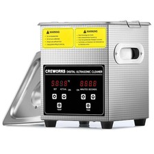 CREWORKS Ultraschallreiniger 2L Edelstahl mit Heizung Digital-Timer inkl. Korb