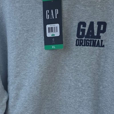GAP Gray Crewneck Pullover Sweatshirt Logo Men's Regular Size XL Long Sleeve