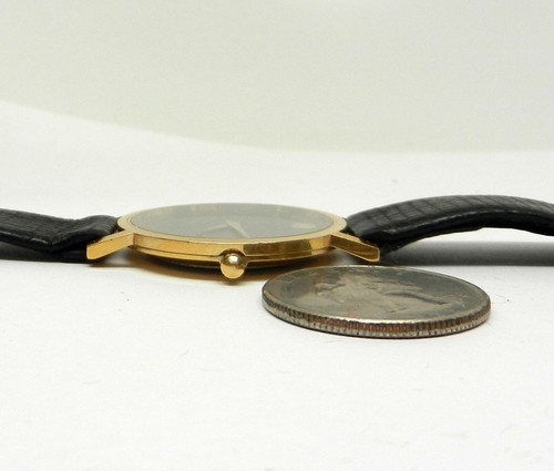 Men's Authentic Swiss Vintage Movado 31mm Museum Ultra Thin Gold W/ Black Dial - Picture 12 of 19