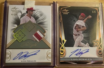 Lot of (2) Two 2023 Leaf Trinity Luis Perales Auto 1/1 & The Cycle RPA /10
