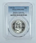 1951-D Franklin Half Dollar Boston Collection MS63 FBL PCGS Blue Label