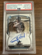 Marco Vargas 2023 Bowman Chrome 1st Chrome Auto  #CPA-MVA PSA 10 Marlins Mets