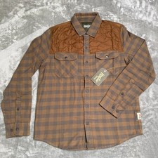 Howler Brothers Quintana Quilted Flannel Shirt Mens Small Brown Flap Pockets New