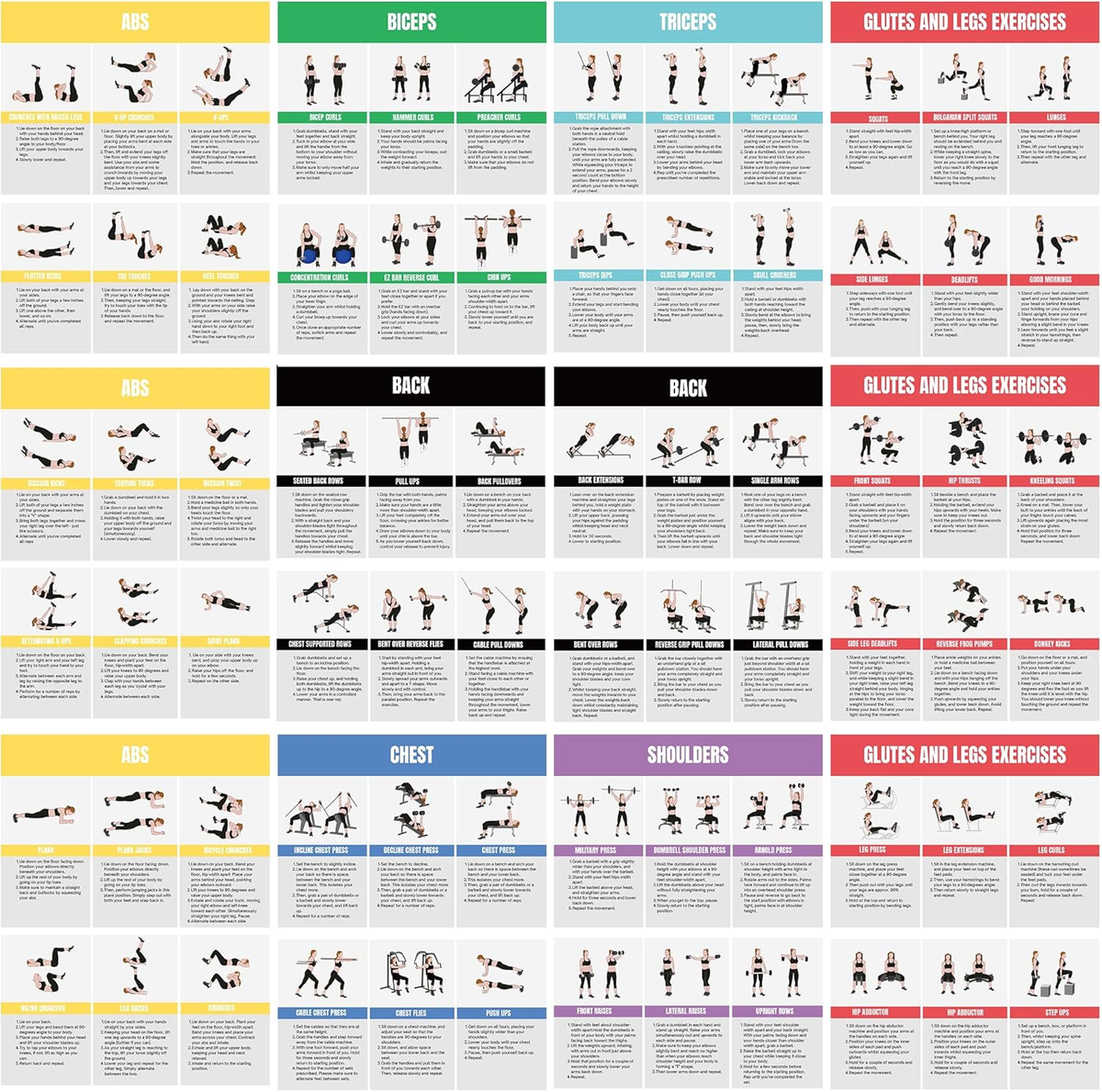Back Exercises Chart