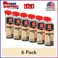 6-Pack 3-IN-ONE Professional Garage Door Lubricant Smart Straw Spray, 11 oz