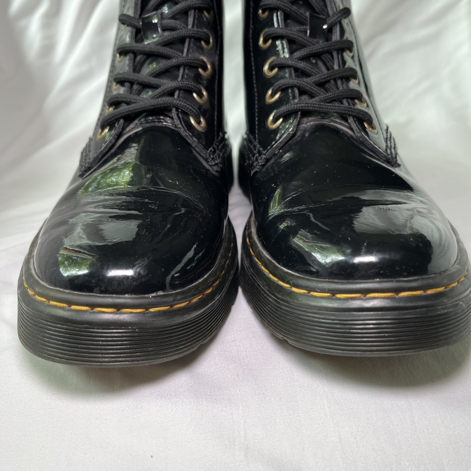 Dr Doc Martens Zavala 7 Men 6 Black Air Wair Smooth Leather Combat Boots Patent thumbnail 3
