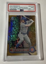 PETE CROW-ARMSTRONG - 2022 BOWMAN CHROME PROSPECTS - GOLD SHIM REFRACTOR - PSA 9