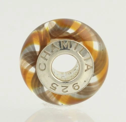 NUEVO Dije de cuentas Chamilia 2110-1107 - Plata de ley Vivace cristal de Murano marrón Foto 2 de 4