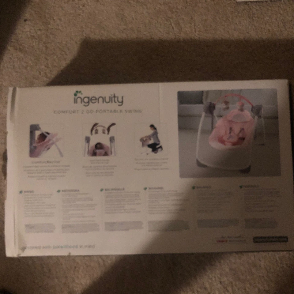 Columpio portátil compacto para bebé Ingenuity Comfort 2 Go, bosque de fantasía Foto 2 de 4