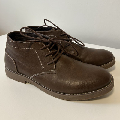 Dexter Men's Brown Leather Lace-Up Chukka Ankle Boots Round Toe US 9 EU 42