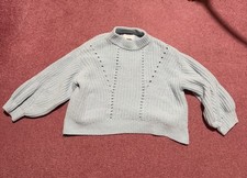 Old Navy Girls Solid Blue Mock Neck Pullover Sweater Long Sleeve, Size M 8 