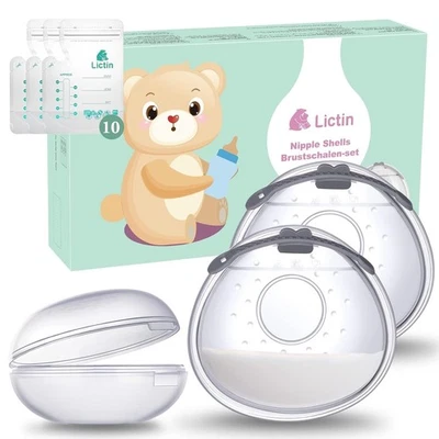 Lictin Brustschalen Set - Brustwarzenschutz Milchauffangschale mit weich und wie