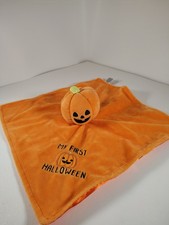 Baby Starters Pumpkin Security Blanket Halloween Jack O Lantern 13x13 Rattle