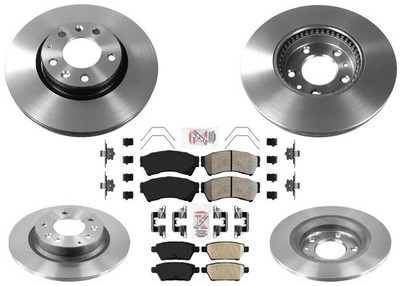 AME Carbon Performance Disc Brake Rotors & Pads Set Fits Ford Fusion 2006-2012