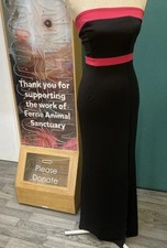 Myleene Klass Long Evening Dress Black & Fushia Size 8 San1