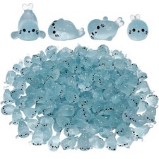 100Pcs Glow in The Dark Mini Seal Figurines Cute Luminous Resin Sea Animals 4