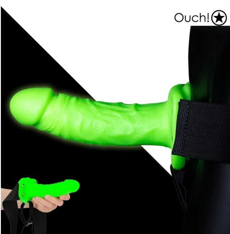 OUCH! "Correa realista hueca SHOTS AMERICA brilla en la oscuridad 7""/18 cm" Foto 3 de 4