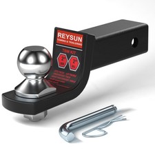 Reysun 2-inch Drop Trailer Hitch Ball Mount Kit - Chrome With Pin Black Reysun 2-inch Drop Trailer Hitch Ball Mount Kit - Chrome With Pin Black