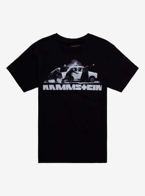 Rammstein Official  Pushing Car Men s XL Black Graphic T-Shirt Hot Topic