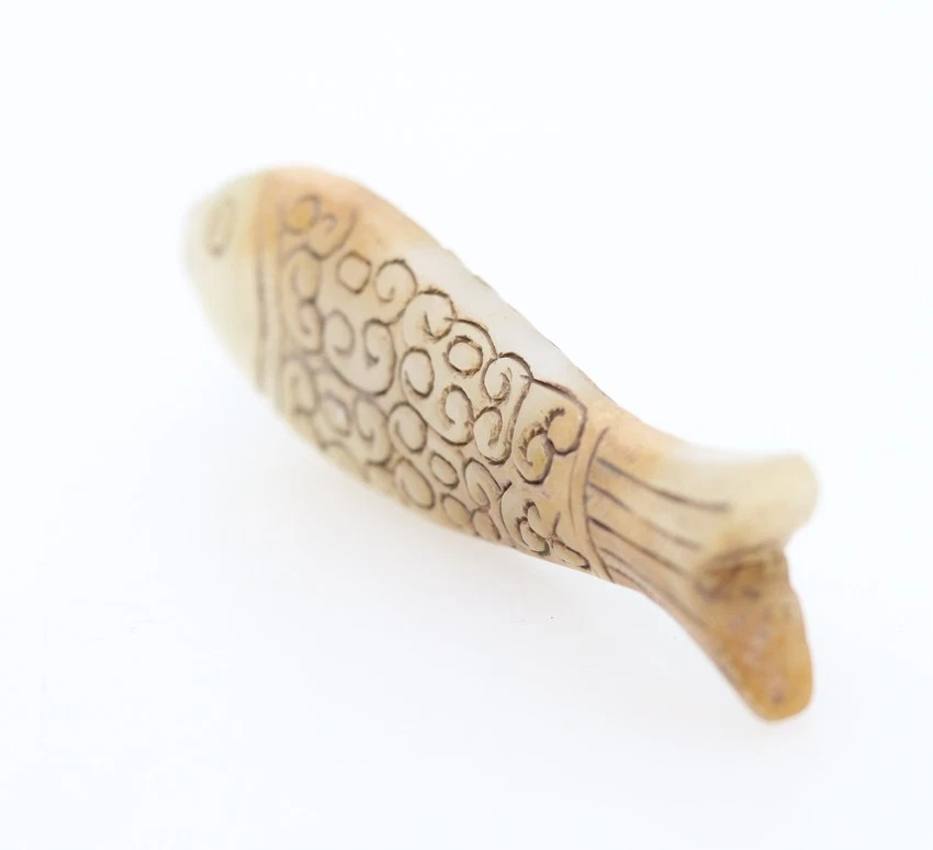 Colgante Pez Nubes Jade Blanco HeTian Tallado Cultura Oriental China B207 Foto 2 de 4