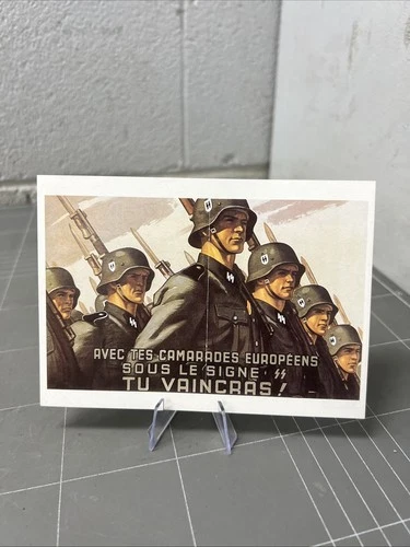 VINTAGE WW2 REPRODUCTION POSTCARD PROPAGANDA  WAR MILITARY SS NAZI GERMANY