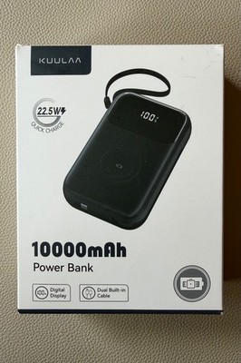KUULAA Powerbank 10.000 mAh integr. USB-C, 8-Pin Apple Kabel, Apple Watch Laden