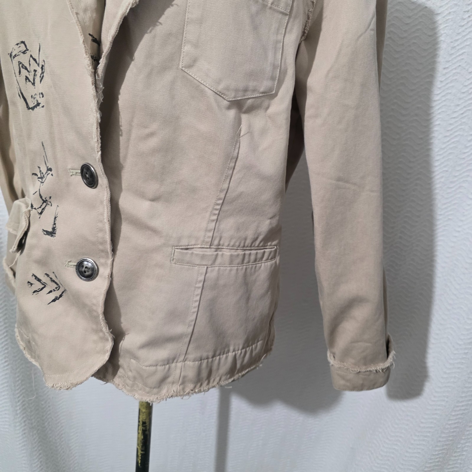 Chico's  Beige JACKET  Threads  Pattern Cotton Bl… - image 7