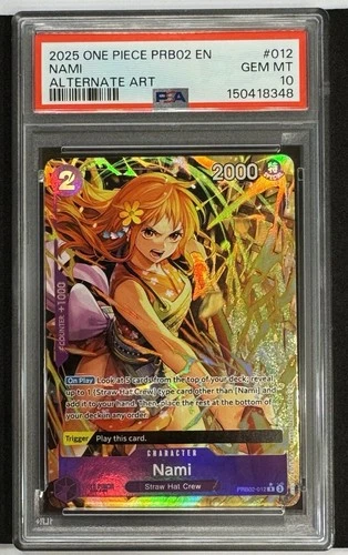 2025 One Piece PRB02-Premium Booster - Nami #012 - Alternate Art - PSA 10
