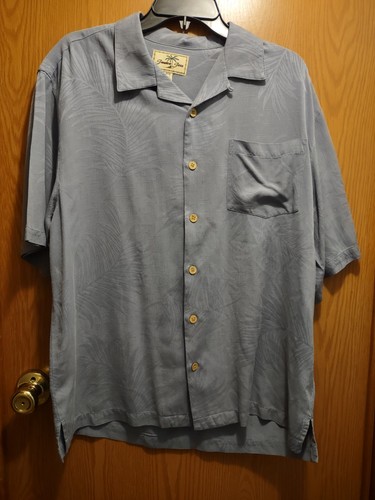Mens Med Jamaica Jaxx 100% silk Blue dress casual shirt tropical