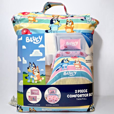 Bluey Kids Balloon Party 2 Piece Twin/Full Reversible Comforter  Pillowcase Set