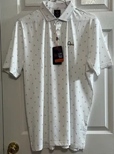 Donald Ross "Sport" Golf Polo Shirt, Vincent, XL, White/Ultramarine, NWT