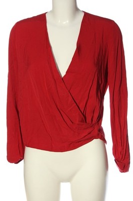 MANGO BASICS Langarm-Bluse Damen Bluse Gr. DE 34 rot Casual-Look