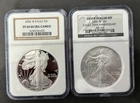 (2) different 2006  American Silver Eagles $1 F69 Ultra Cameo & 20th Anv ref PF