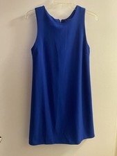 One Clothing Womens Solid Royal Blue Mini Tank Dress S Small 34” Minimalist